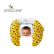 Anna&Eve 美國 嬰幼兒 頭頸支撐保護枕/護頸枕 - 純棉款-兔子躲貓貓黃色