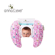 Anna&Eve 美國 嬰幼兒 頭頸支撐保護枕/護頸枕 - 純棉款-兔子農場紫色