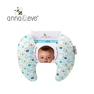 Anna&Eve 美國 嬰幼兒 頭頸支撐保護枕/護頸枕 - 純棉款-兔子農場藍色