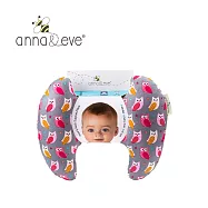 Anna&Eve 美國 嬰幼兒 頭頸支撐保護枕/護頸枕 - 純棉款-貓頭鷹粉色