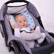 Anna&Eve 美國 嬰幼兒 頭頸支撐保護枕/護頸枕 - 純棉款-貓頭鷹藍色