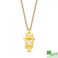 幸運草金飾 DISCO浣熊黃金/水晶墜子 送玫瑰鋼項鍊