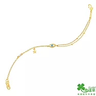 幸運草金飾 真知之眼黃金/水晶手鍊