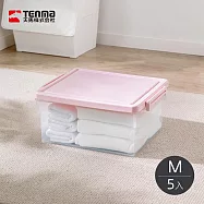 【日本天馬】粉彩調色盤系列掀蓋收納箱(M)-23L-5入-多色可選- 櫻花粉