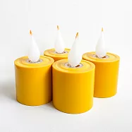 【新韻傳音】立體光充電式5日小茶燭4入組(電子蠟燭 供佛燈 電子燭燈 USB充電燈 法會祈福用 LED蠟燭/Y129) 黃色