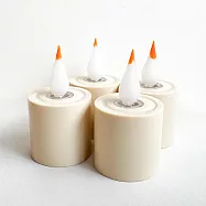 【新韻傳音】立體光充電式5日小茶燭4入組(電子蠟燭 供佛燈 電子燭燈 USB充電燈 法會祈福用 LED蠟燭/Y129) 白色