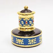 【新韻傳音】聖域轉經輪Mini(電動太陽能雙驅 供佛擺飾 佛堂祈福神器 太陽能轉經輪 如法裝臟 經正統開光/W009) 藍色