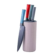 【CookPower 鍋寶】黑鑽匠鋒萬用刀具收納組_2色任選 奶霧砂