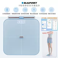 BLAUPUNKT 藍寶雙頻八電極家用體脂計/體重計/體重機/體脂機 BPH-ME01W 充電式/56項健康數據