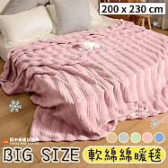 《田中保暖》超巨暖毯 200x230cm 鋪床暖毯 軟綿綿法蘭絨 一蓋整個人被吞沒 毯子 多色任選 梅子粉
