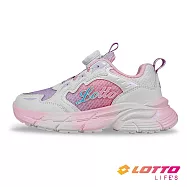 【LOTTO 義大利】童鞋 星光轉扣輕量跑鞋 22.5cm 奶茶/粉