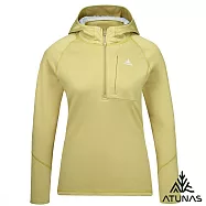 【ATUNAS 歐都納】女款SOLAR-FLEECE保暖刷毛長袖拉鍊連帽衫/帽T/大尺碼A1PS2555W- M 黃綠