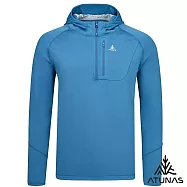 【ATUNAS 歐都納】男款SOLAR-FLEECE保暖刷毛長袖拉鍊連帽衫/帽T/大尺碼A1PS2554M- L 岩灰藍