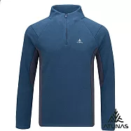 【ATUNAS 歐都納】男款循環SOLAR-FLEECE保暖刷毛長袖拉鍊衫/立領衫/POLO衫/大尺碼A1PS2556MC- 3XL 墨藍/深灰