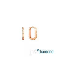 【Just Diamond】鎖心環-方 18K玫瑰金耳環(網路限定)