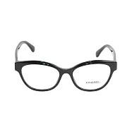 CHANEL 金色CC Logo 及珍珠蝴蝶型眼鏡(黑色) 51mm