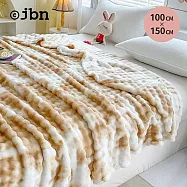 【jbn】漸層雪絨雙面加厚仿兔毛泡泡毯/萬用保暖空調毯-100x150cm- 太妃糖