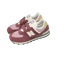 New Balance NB 休閒鞋 574 寬楦 中童 小朋友 紅 白 魔鬼氈 復古 麂皮 紐巴倫 PV574JHD-W 21cm RED/WHITE