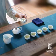 【陸寶LOHAS】金聲和鳴茶組-青瓷冰裂 一壺一海六杯 描金工藝 匠心茶組 實用中見雅致