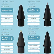 【Parkour X 跑酷】日式高質感金屬耐用蘋果iPad手寫筆尖4件套組 (通用原廠蘋果筆尖、類紙膜、耐磨更流暢) 黑炙感4件組