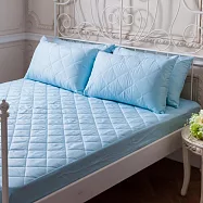 【AGAPE雅家倍】MIT台灣製 防潑水防蹣抗菌床包式保潔墊 加大6x6.2尺 天空藍