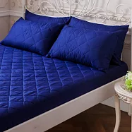 【AGAPE雅家倍】MIT台灣製 防潑水防蹣抗菌床包式保潔墊 加大6x6.2尺 紳士藍