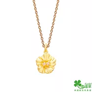 幸運草金飾 柔情扶桑黃金墜子 送白鋼項鍊