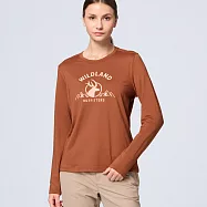 【荒野wildland】女彈性圓領暖感印花機能衣191紅茶 M 191紅茶