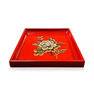 【C&rsquo;est Chic】水仙文石楊木手繪方茶盤-幅27cm-4色可選 風化紅