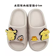 三麗鷗卡通厚底拖鞋 (K195) 布丁狗 庫洛米 酷洛米 拖鞋 大童鞋 童鞋 中大童 輕量拖鞋 卡通拖鞋 三麗鷗 嬰幼童鞋 三麗鷗童鞋 卡通童鞋 女童鞋 兒童拖鞋 中童鞋 14cm 米色布丁狗款