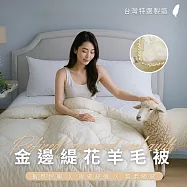 【AGAPE雅家倍】MIT台灣製 專櫃等級金邊緹花羊毛被 單人4.5x6.5尺