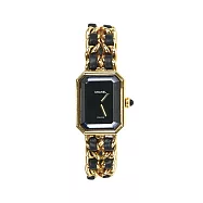 CHANEL Premiere 經典黑色皮穿金鍊首映錶 M_展示品