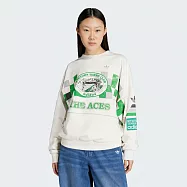 ADIDAS COURT CREW 女 圓領套頭衫-JW0149 L 白綠色