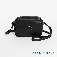 ZODENCE HAN義大利植鞣革方型斜背小包 深邃黑