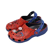 Crocs 洞洞鞋 spiderman Web Calssic Clog K 中大童鞋 紅藍 蜘蛛人 網紋 聯名 21140990H 19.5cm RED/BLUE-MULTI