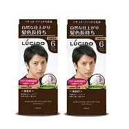 倫士度LUCIDO 按壓式染髮霜(6號深棕)100gX2盒 男性染髮劑 白髮染 只要五分鐘 無香料