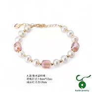 【Kuder Jewelry】日韓風天然珍珠手鍊系列,任選一件送珍珠耳飾一對附珠寶鑑定書 XS A款 粉水晶天然珍珠