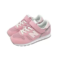 New Balance NB 休閒鞋 373 寬楦 中童 小朋友 粉紅 麂皮 魔鬼氈 運動鞋 YV373TJ2-W 20cm PINK/SILVER