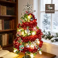 心可樂活-2尺60cm小美好套裝聖誕樹+3號童年快樂糖.果彩繪木片飾品組+LED暖白光20燈雪花燈串