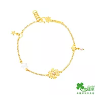 幸運草金飾 冰雪綺境黃金/水晶石手鍊