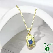 【Kuder Jewelry】斯里蘭卡產天然藍寶石60分忠誠方型墜飾附珠寶鑑定書送小金馬項鍊鍊一條 45cm 天然藍寶石60分忠誠方型墜飾