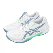 Asics 排球鞋 Gel-Tactic 13 2E 寬楦 男女鞋 白 藍 羽排鞋 室內運動 亞瑟士 1073A078102 26cm WHITE/SABA BLUE