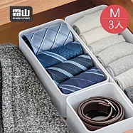 【日本霜山】PET抽屜分隔/鏡櫃用可層疊收納盒(加深款)-M-3入