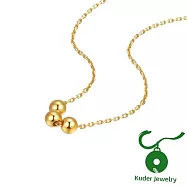【Kuder Jewelry】黃金上身富貴加分~1+1愛的串連項鍊3粒/買黃金項鍊送玫瑰花朵香氛禮盒一件 45cm 3粒