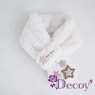 【Decoy】可愛星點 純色仿兔毛交叉脖圍圍巾/顏色可選 白色