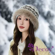 【Decoy】費爾島風 加厚毛絨保暖復古毛帽/米 米色