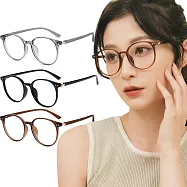 【ALEGANT】自然風尚TR90輕量圓框親膚霧面鏡腳UV400濾藍光眼鏡 山嵐棕