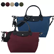 LONGCHAMP LE PLIAGE ENERGY系列再生尼龍短把手提/斜背兩用包(小) 酒紅