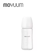 MOYUUM 韓國 寬口矽膠 玻璃奶瓶240ml (2m+) - 雲朵白