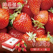 【鮮果爺爺】苗栗壢西坪2號帝王紅草莓1斤禮盒x1盒(產銷履歷驗證) 下單7個工作天內出貨